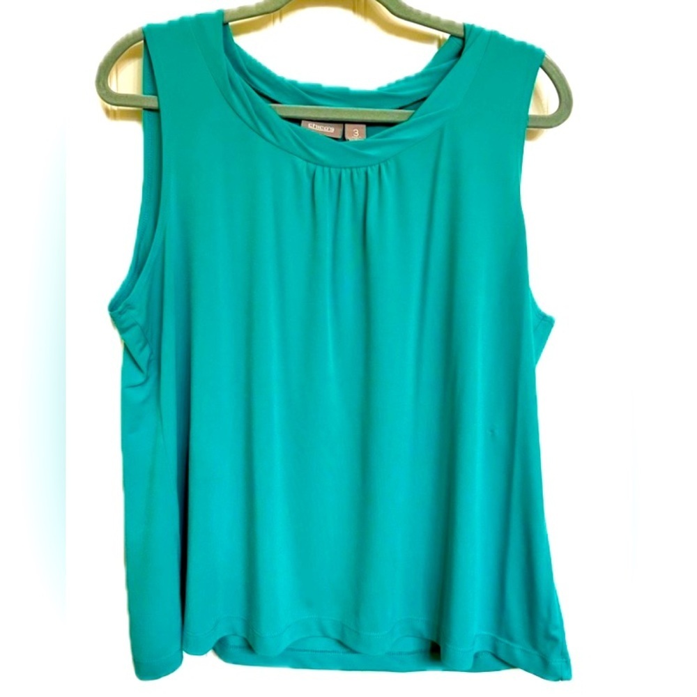 Chico’s Women’s Size 3 Blue Aqua Sleeveless Top